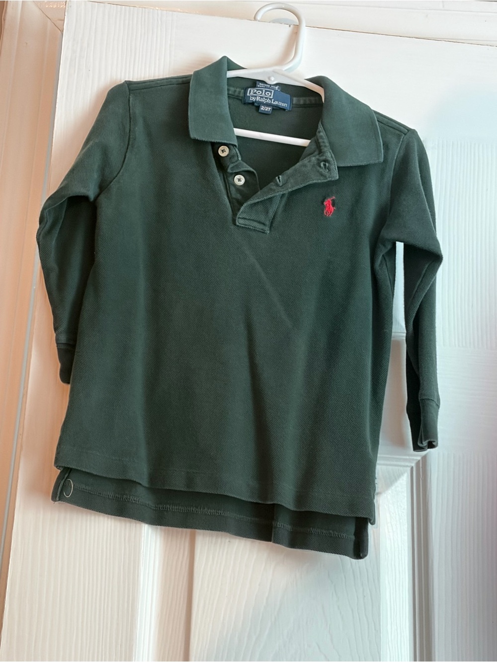 Ralph Lauren Kids Long-Sleeve Polo - Forest Green with Red Logo
